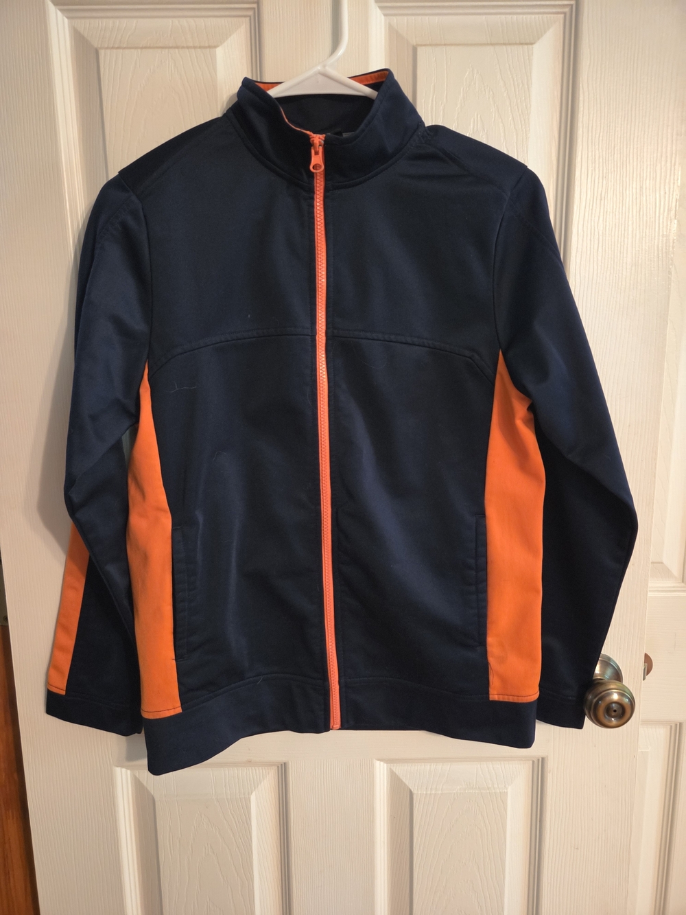 Athletic Works Navy Track Jacket with Orange Trim - Full Zip